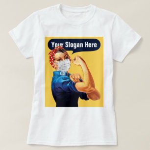 Rosie The Riveter mit Gesichtsmaske - Benutzerdefi T-Shirt