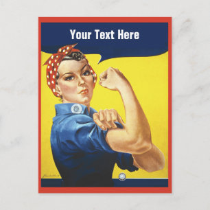 Rosie the Riveter mit Ihrem individuellen Text Postkarte
