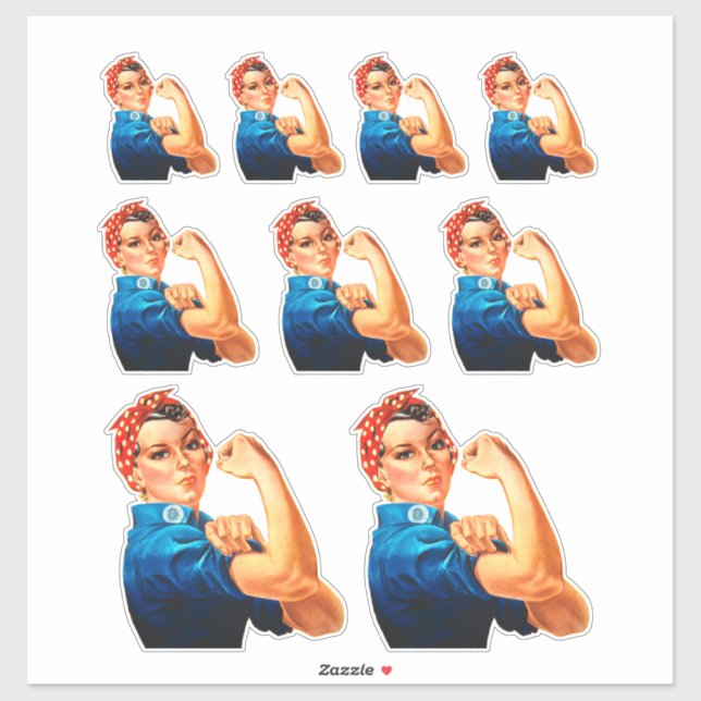 Rosie The Riveter multipliziert mit 9 Aufkleber (Blatt)