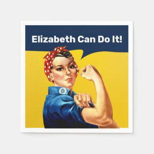 Rosie the Riveter Napkin Personalisieren Serviette