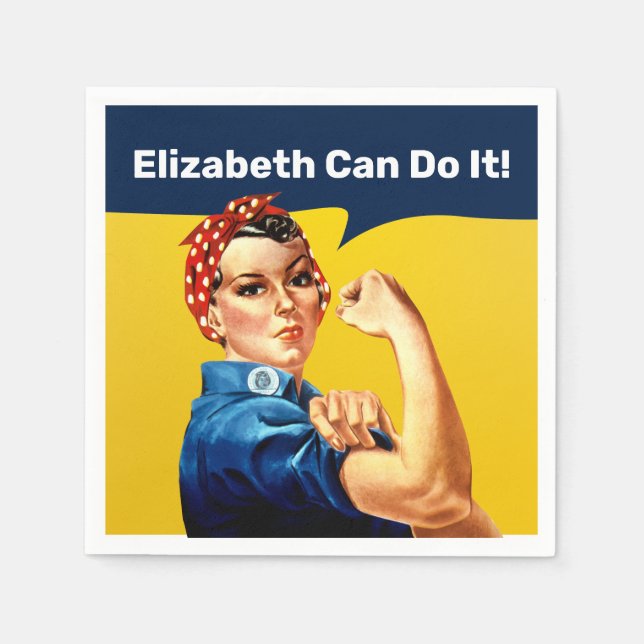Rosie the Riveter | Napkin | Personalisieren Serviette (Vorderseite)