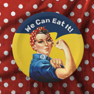 Rosie the Riveter  Papierplatte  Wir können es es Pappteller
