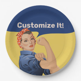 Rosie the Riveter Pappteller