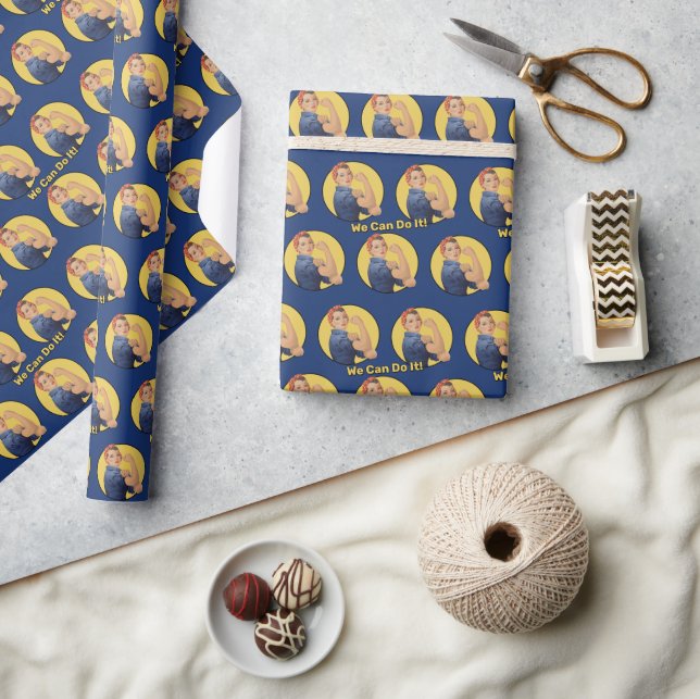 Rosie the Riveter Pattern Geschenkpapier (Kunsthandwerk)