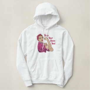 Rosie The Riveter Retro Style Grosses Personalisie Bestickter Hoodie