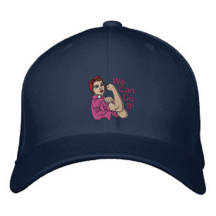 Rosie The Riveter Retro Style Stickerei Bestickte Kappe