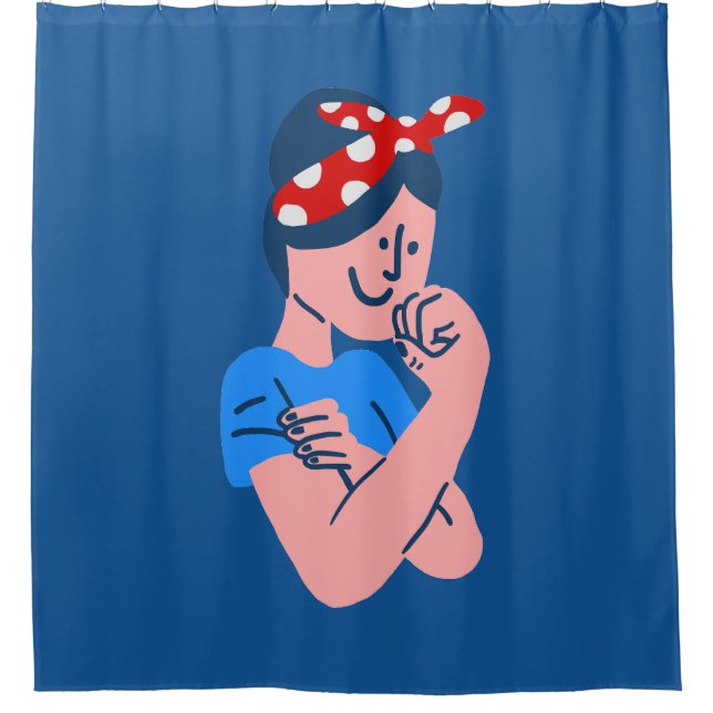 rosie the riveter rockabilly retro icon duschvorhang (Vorderseite)