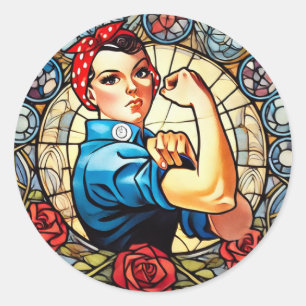 Rosie the Riveter Runder Aufkleber