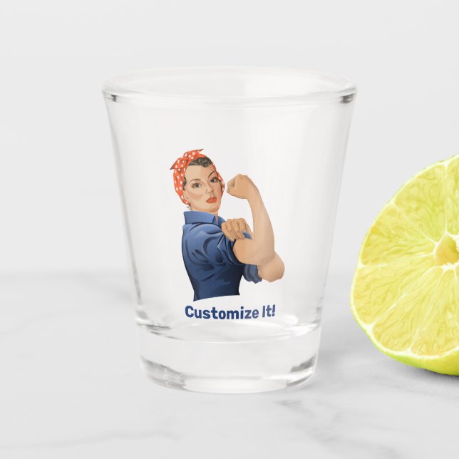Rosie the Riveter Schnapsglas (Vorderseite)