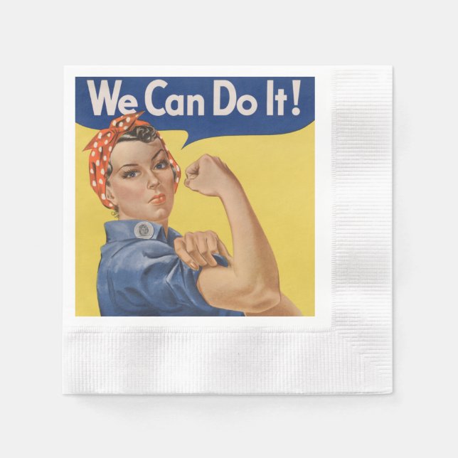 Rosie the Riveter: Starke Frauen Empowerment Serviette (Vorderseite)