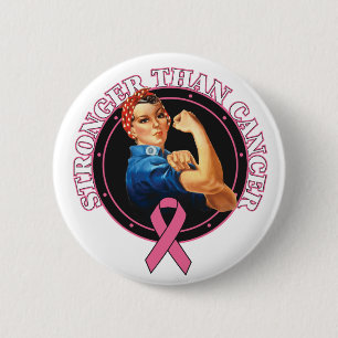 Rosie The Riveter Stronger als Brustkrebs Button