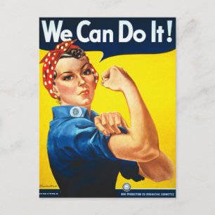 Rosie the Riveter Vintage-Bild Postkarte