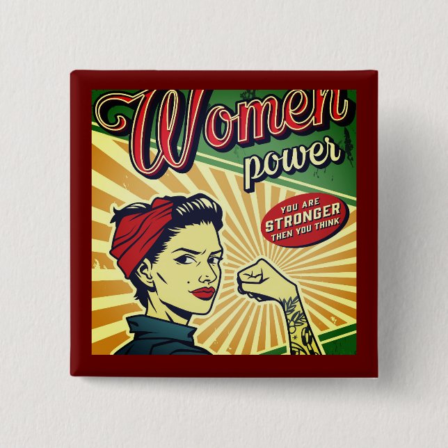 Rosie The Riveter We Can Do it Button (Vorderseite)