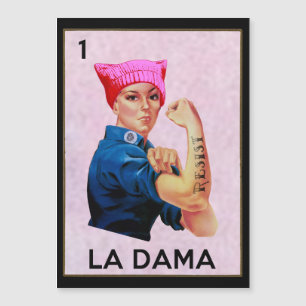 Rosie the Riveter widersteht La Dama Loteria Magnetkarte