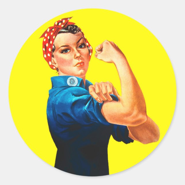 Rosie the Riveter - Wir können es tun, Kultursymbo Runder Aufkleber (Vorderseite)