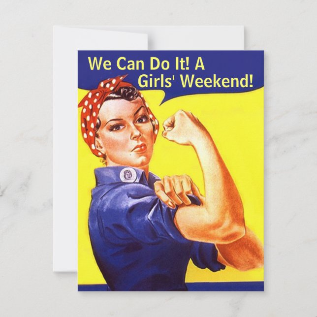 Rosie The Riveter Wir können GIRLS FREUNDE EINLADU Einladung (Vorderseite)