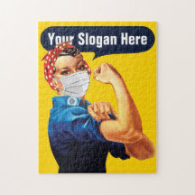 Rosie the Riveter with Mask - Fügen Sie Ihren eige