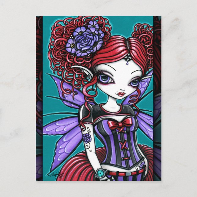 Rosie Twinkle Pixie Rose Tattoo Fairy Postcard Postkarte (Vorderseite)