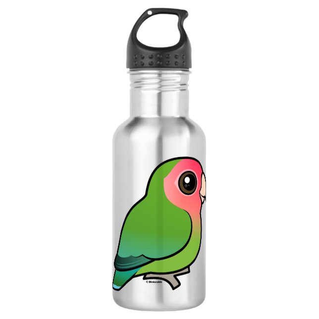 Rosig-gesichtiger Lovebird Edelstahlflasche (Vorderseite)
