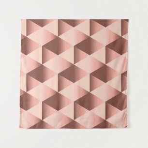 Rosige Geometrie: blasses abstraktes Motiv. Wandteppich