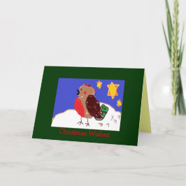 Rosige Robin-Weihnachtskarten Feiertagskarte