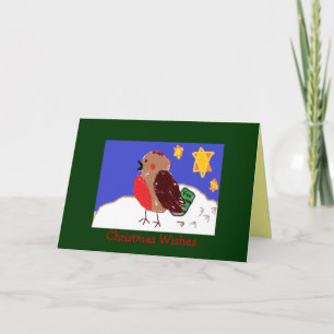 Rosige Robin-Weihnachtskarten Feiertagskarte
