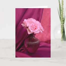 Rosige Rose IV Feiertagskarte
