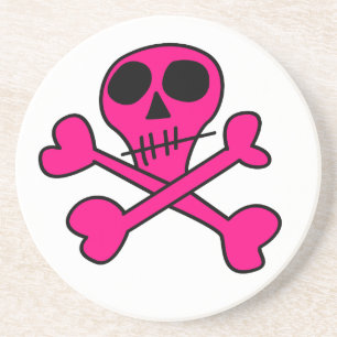 rosiger Totenkopf Untersetzer