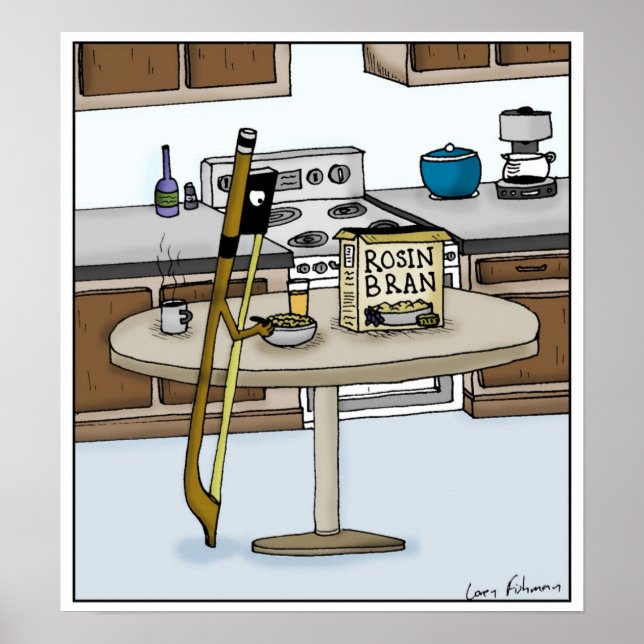 Rosin Bran String Instruments Bow Cartoon Poster (Vorne)
