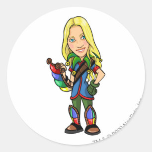 Rosineninselstab-Spieler Runder Aufkleber