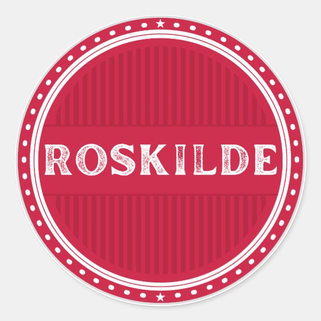 Roskilde City Pride Emblem – Danish Identity Runder Aufkleber (Vorderseite)
