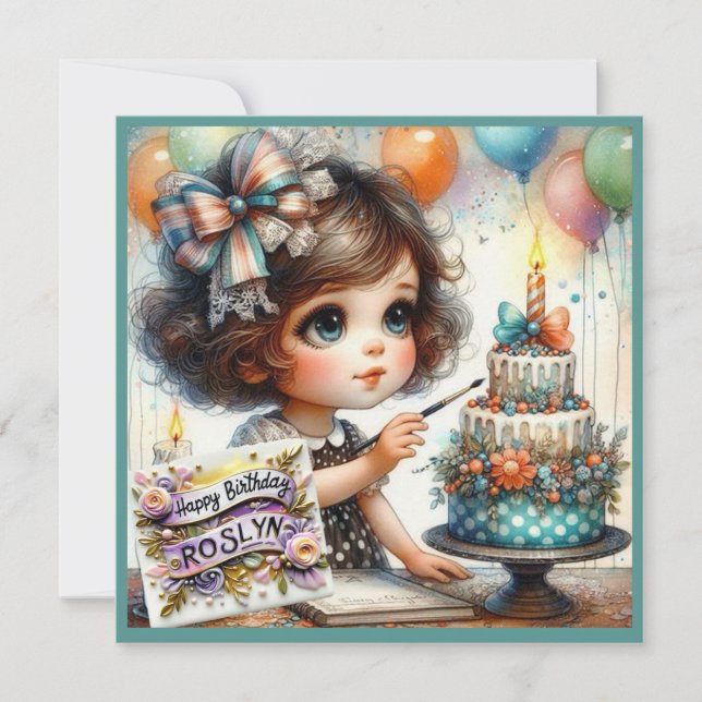 ROSLYN ~ Happy Birthday ~ Kuchendekoration ~ (Vorderseite)