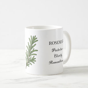 Rosmarin-Kräuter-Illustration und Verwendungen Kaffeetasse