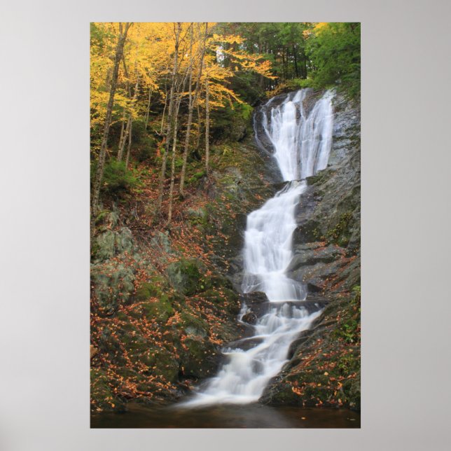 Ross Brook Falls Herbst Berkshires Wasserfall Poster (Vorne)
