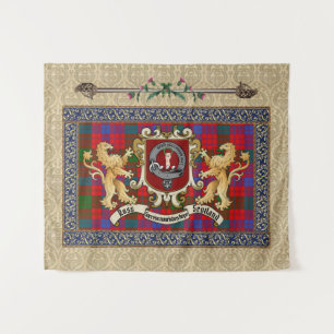 Ross Clan Abzeichen & Tartan mit Löwen  Wandteppich