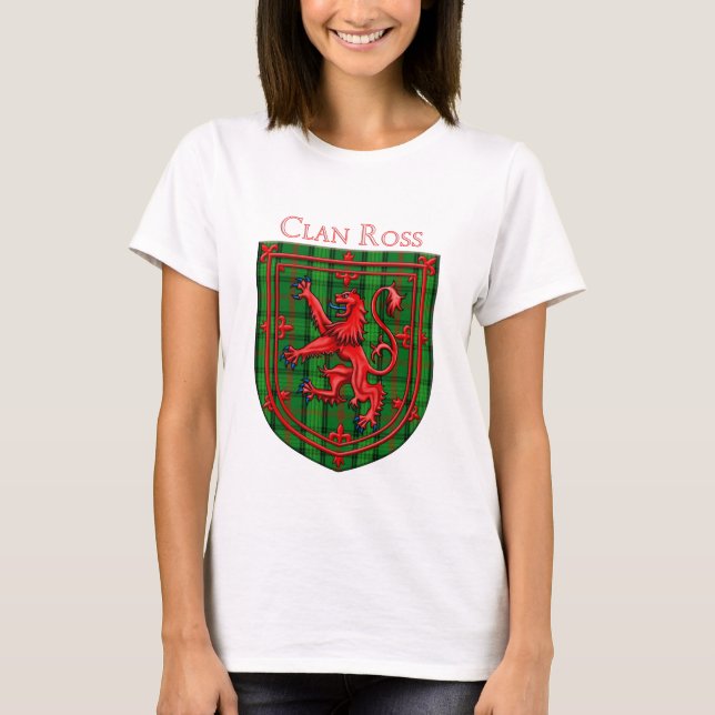 Ross Tartan Scottish Kariert Lion Rampant T-Shirt (Vorderseite)