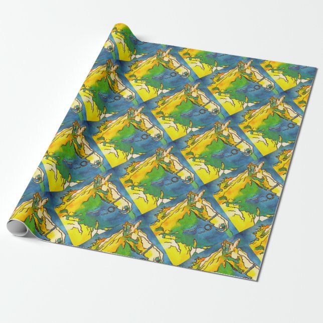 "Ross und Bridle Kontur Art" #ho Geschenkpapier (Ungerollt)