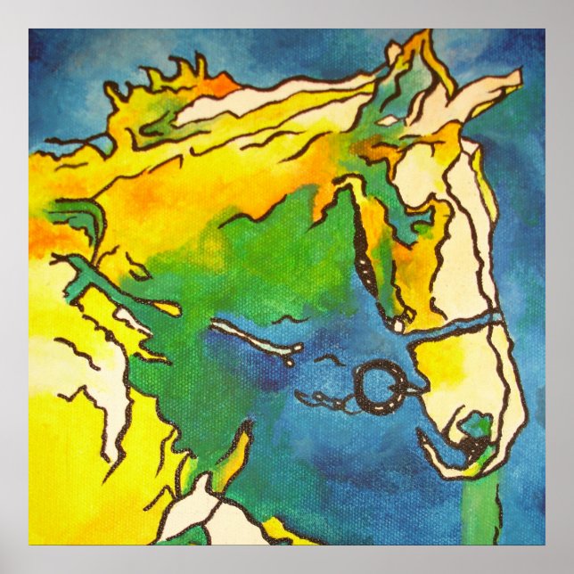 "Ross und Bridle Kontur Art" #ho Poster (Vorne)
