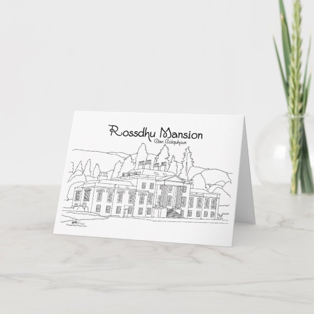 Rossdhu Mansion Scotland Karte (Vorderseite)