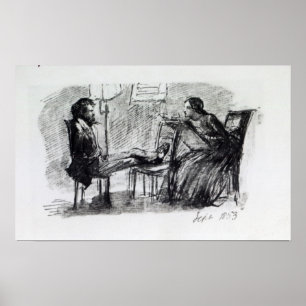 Rossetti, das von Elizabeth Siddal skizziert wird Poster