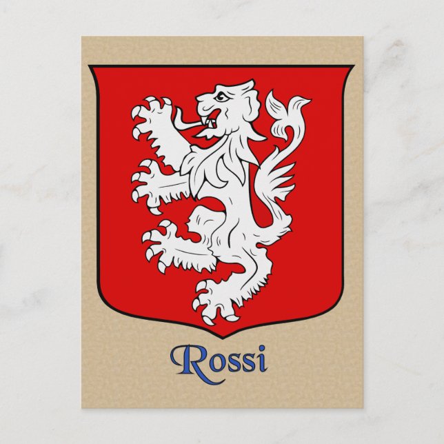 Rossi Family Heraldic Shield Postkarte (Vorderseite)