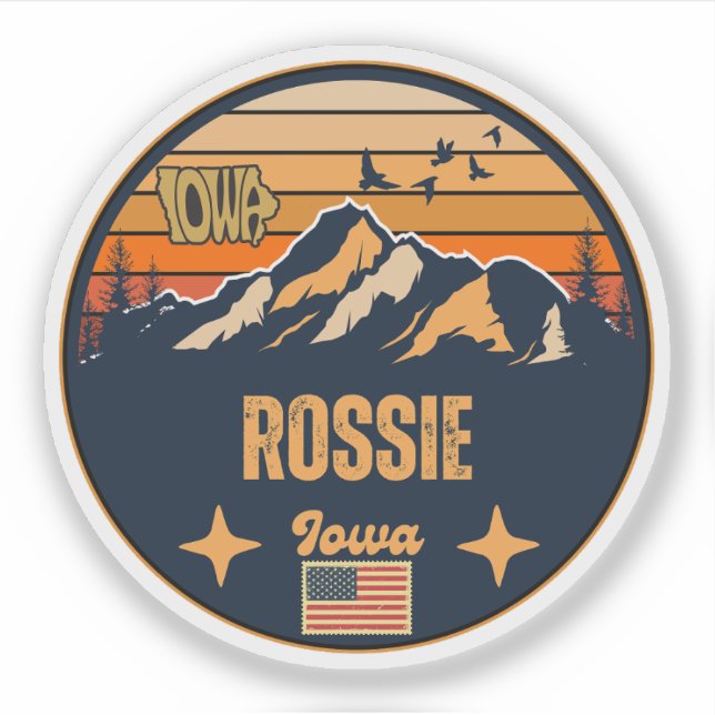 Rossie, Iowa Aufkleber (Vorderseite)