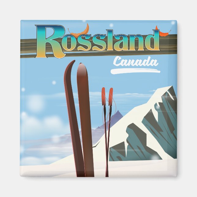 Rossland Canada Reiseplakat. Magnet (Vorne)