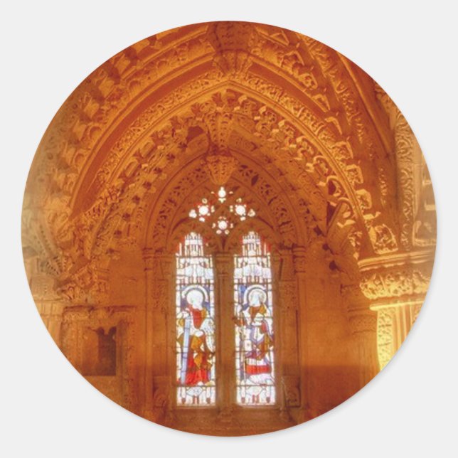 Rosslyn Chapel Räume Runder Aufkleber (Vorderseite)