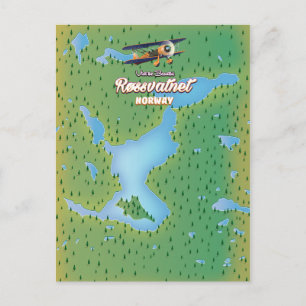 Røssvatnet Norwegen See Karte Kunst druck.