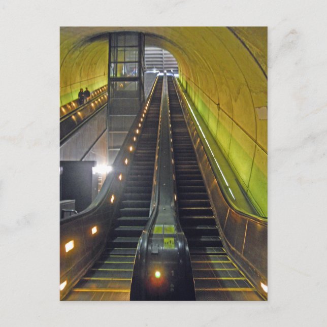 Rossyln Metro Station Escalators Arlington VA Postkarte (Vorderseite)