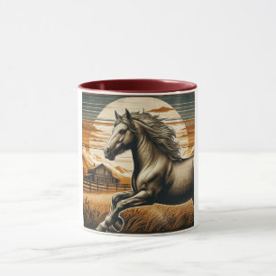 Rost/antik Pferd/Western Tasse