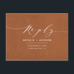 Rost   elegante weiße Hochzeitsantwort Postkarte<br><div class="desc">Rost   weiße elegante Hand geschrieben Hochzeitsantwort Postkarte. Teil einer Hochzeitssuite.</div>