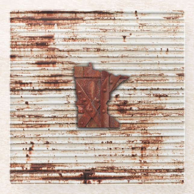 Rost-Minnesota-Form Glasuntersetzer (Vorderseite)