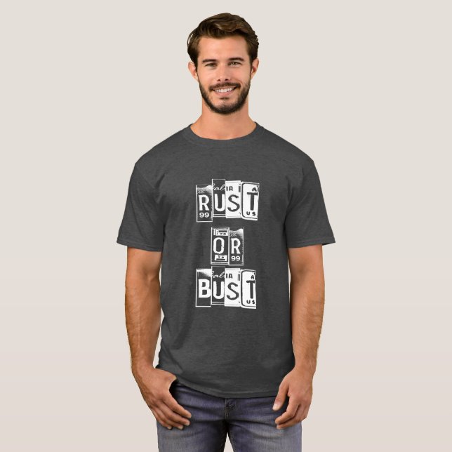 Rost-oder Fehlschlag-Kfz-Kennzeichen-T-Shirt T-Shirt (Vorne ganz)
